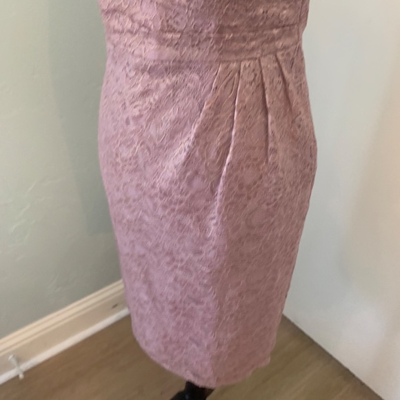 NWOT David's Bridal rose gold lace strapless dress ruched wedding prom mini 0 - Picture 7 of 13